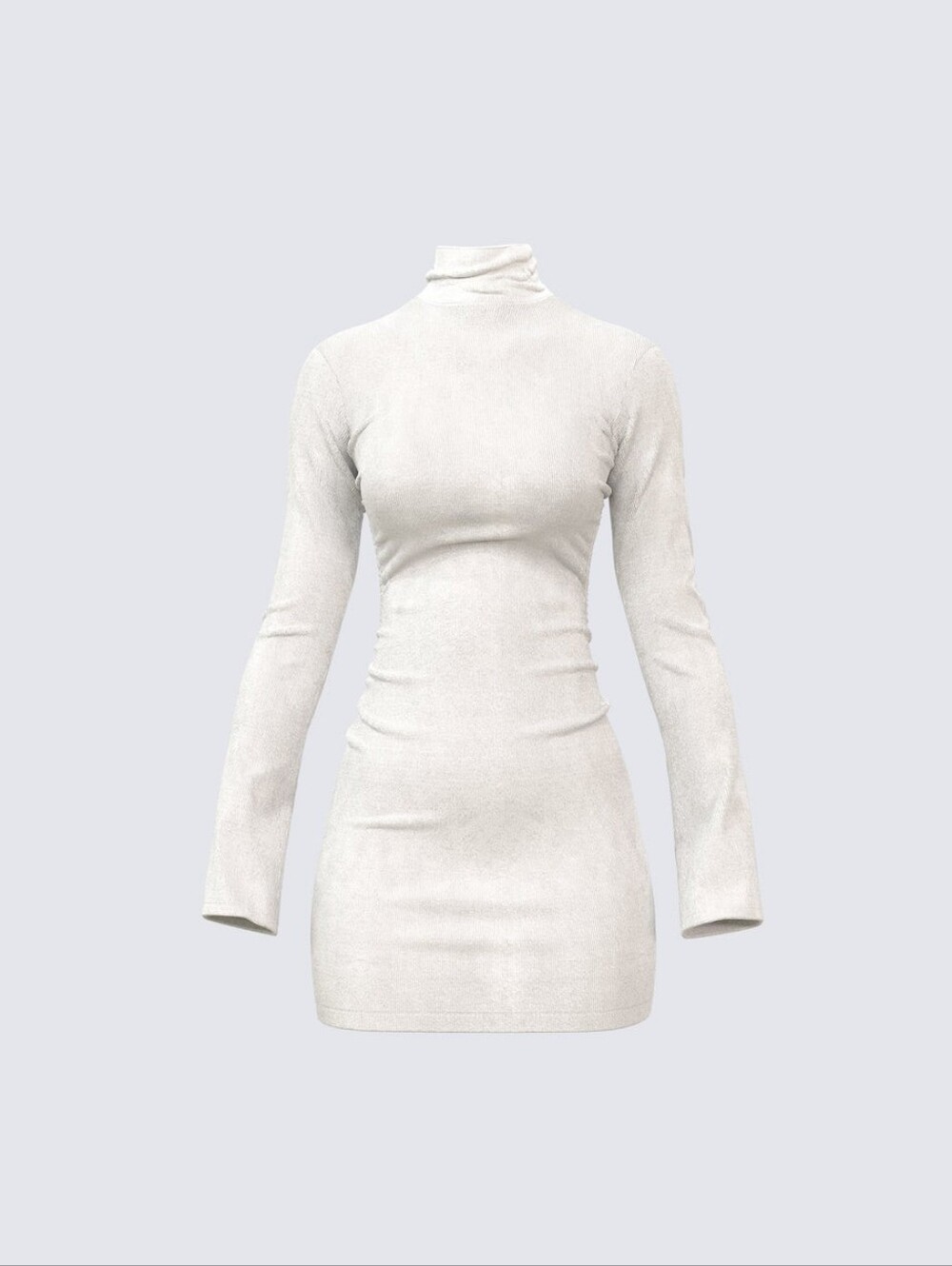 Finesse Slinky Longsleeve Openback Turtleneck Mini Dress